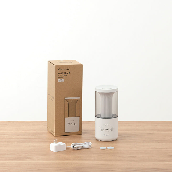 リズム MIST Mini 2 プールレス 卓上 加湿器 超音波振動加湿方式 ライトグレー 9YY030RH08B