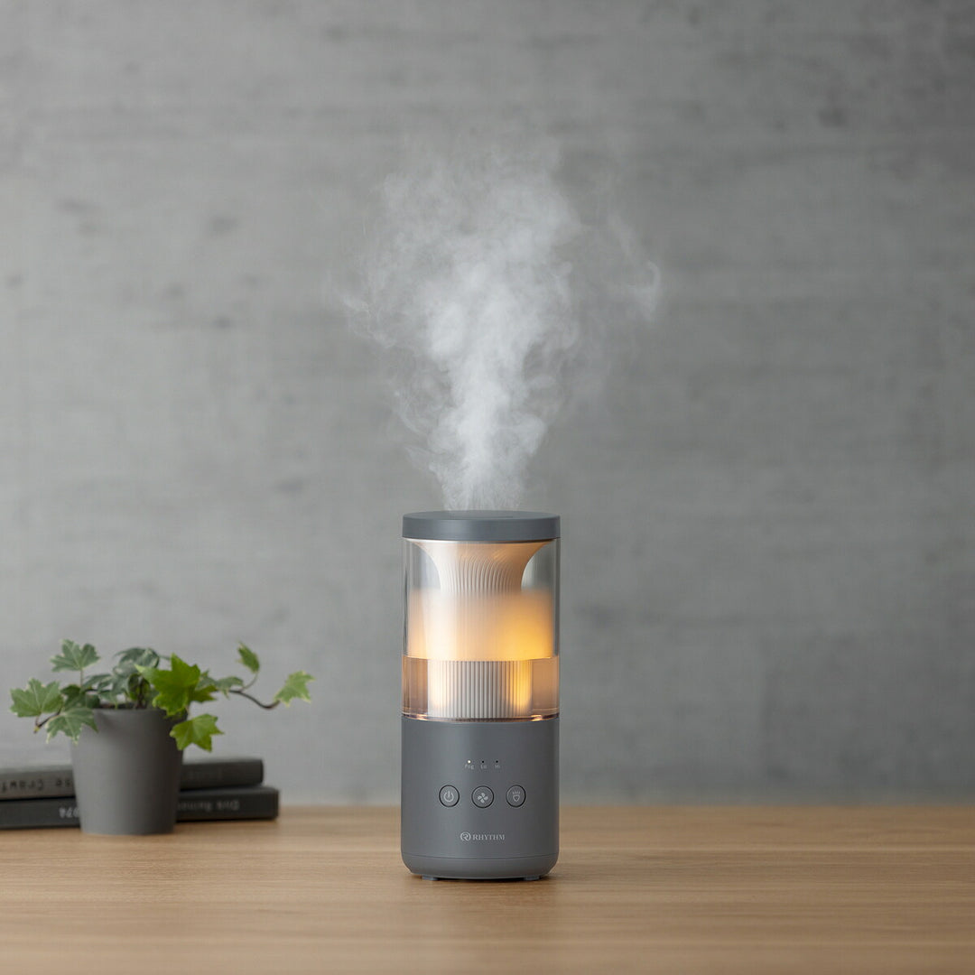 リズム MIST Mini 2 プールレス 卓上 加湿器 超音波振動加湿方式 ダークグレー 9YY030RH82B