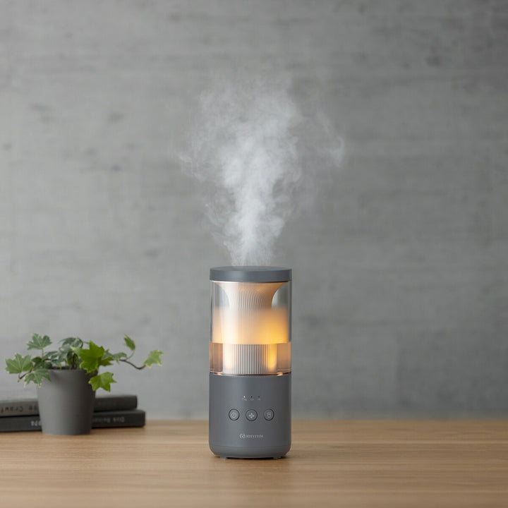 リズム MIST Mini 2 プールレス 卓上 加湿器 超音波振動加湿方式 ダークグレー 9YY030RH82B