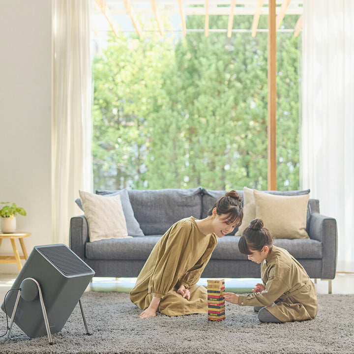 リズム 空気清浄機 コンパクトサイズ 36畳 2重反転ファン ダークグレー Silky Wind Clean 9YYA63RH82