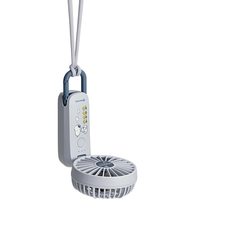 リズム ハンディファン スヌーピー 扇風機 大風量 3way カラビナ付き ブルー 静音 卓上 小型 Silky Wind Mobile 4 9ZF042MS04
