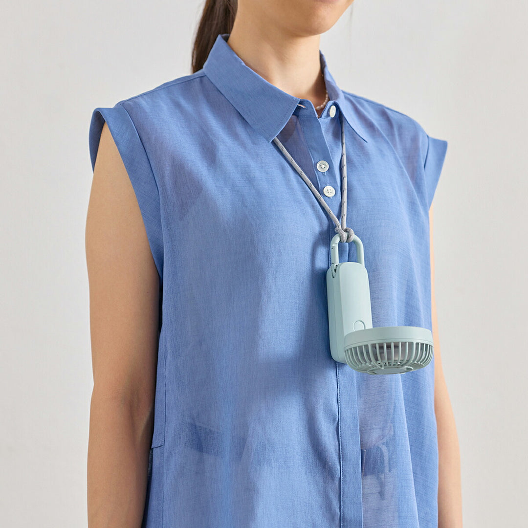 リズム ハンディファン 扇風機 大風量 3way カラビナ付き ブルー 静音 卓上 小型 Silky Wind Mobile 4 9ZF042RH04