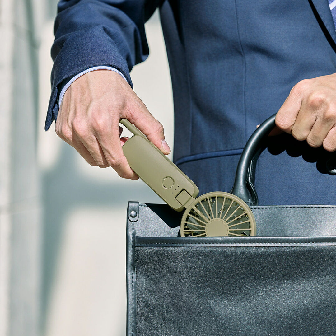 リズム ハンディファン 扇風機 大風量 3way カラビナ付き グリーン 静音 卓上 小型 Silky Wind Mobile 4 9ZF042RH05