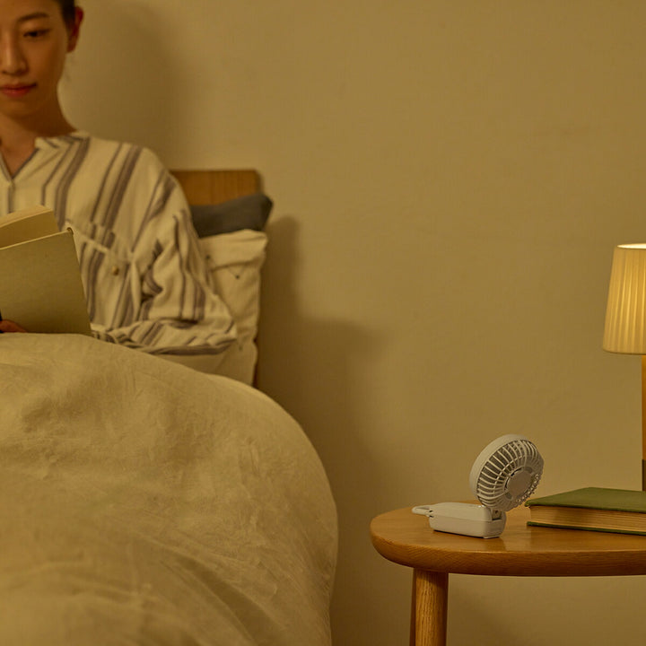 リズム ハンディファン 扇風機 大風量 3way カラビナ付き ライトグレー 静音 卓上 小型 Silky Wind Mobile 4 9ZF042RH08