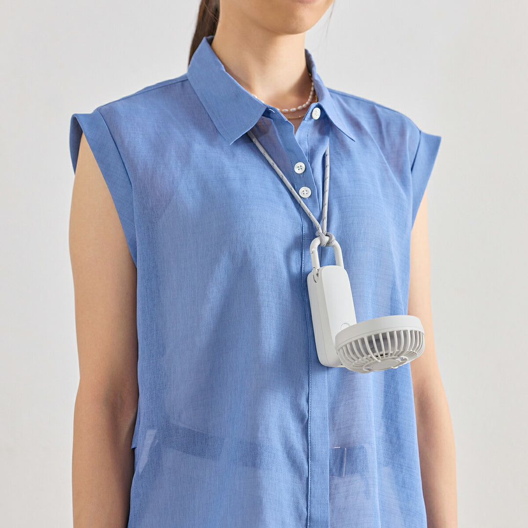 リズム ハンディファン 扇風機 大風量 3way カラビナ付き ライトグレー 静音 卓上 小型 Silky Wind Mobile 4 9ZF042RH08