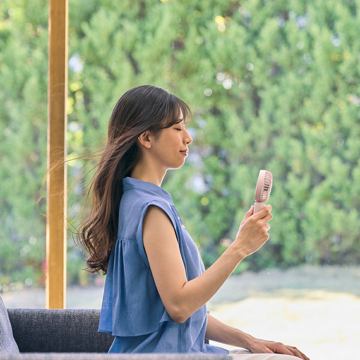 リズム ハンディファン 扇風機 大風量 3way カラビナ付き ピンク 静音 卓上 小型 Silky Wind Mobile 4 9ZF042RH13