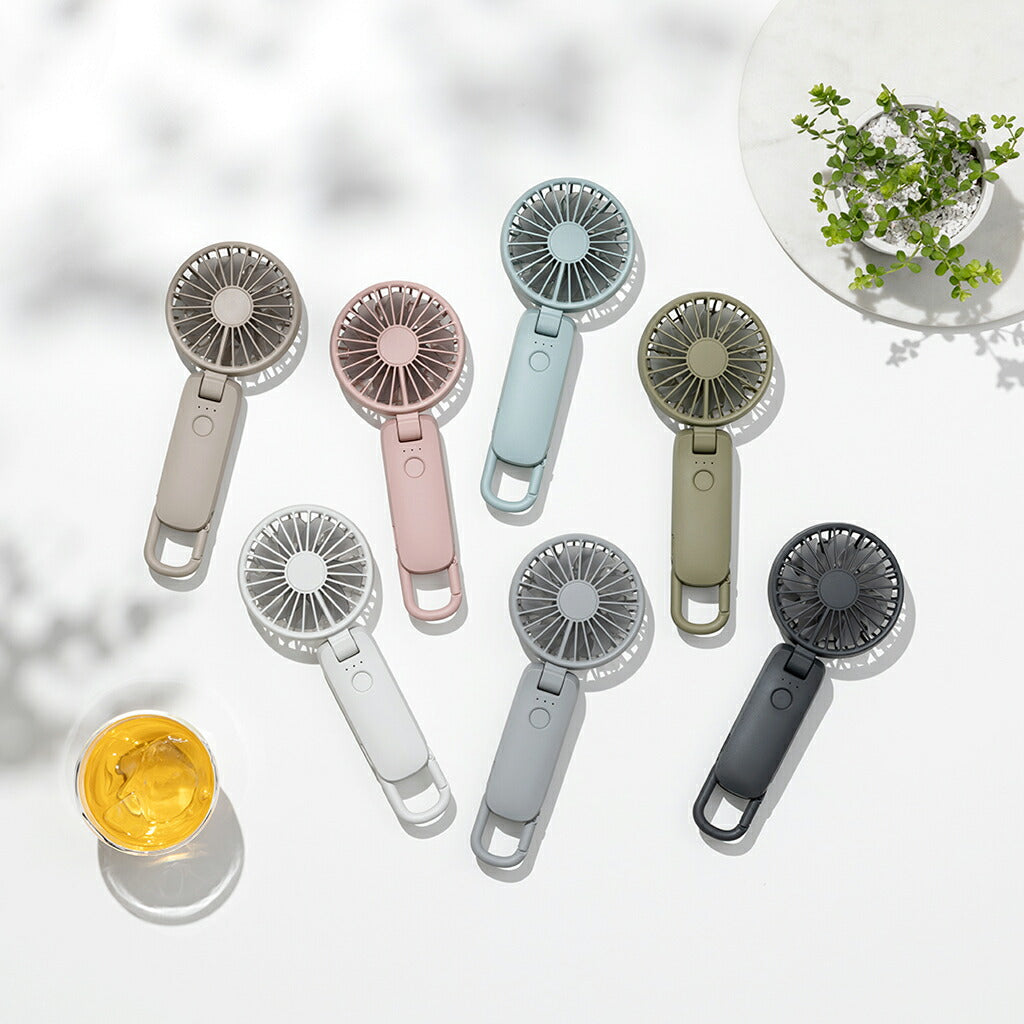 リズム ハンディファン 扇風機 大風量 3way カラビナ付き ピンク 静音 卓上 小型 Silky Wind Mobile 4 9ZF042RH13