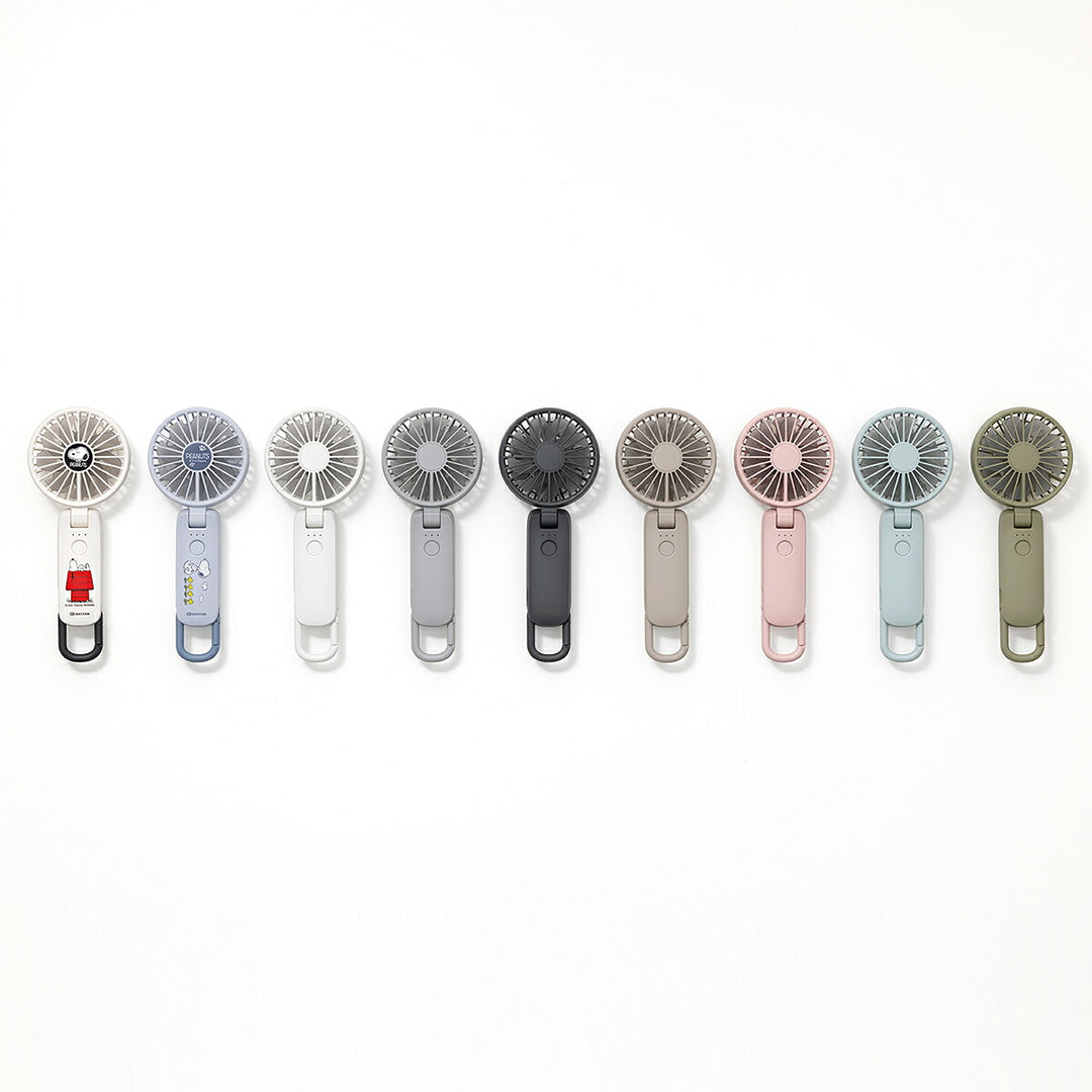 リズム ハンディファン 扇風機 大風量 3way カラビナ付き グレーベージュ 静音 卓上 小型 Silky Wind Mobile 4 9ZF042RH38