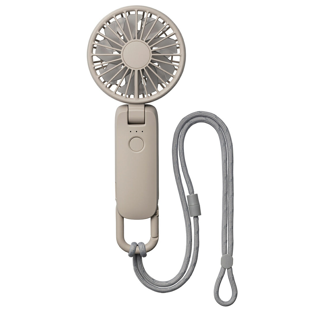 リズム ハンディファン 扇風機 大風量 3way カラビナ付き グレーベージュ 静音 卓上 小型 Silky Wind Mobile 4 9ZF042RH38