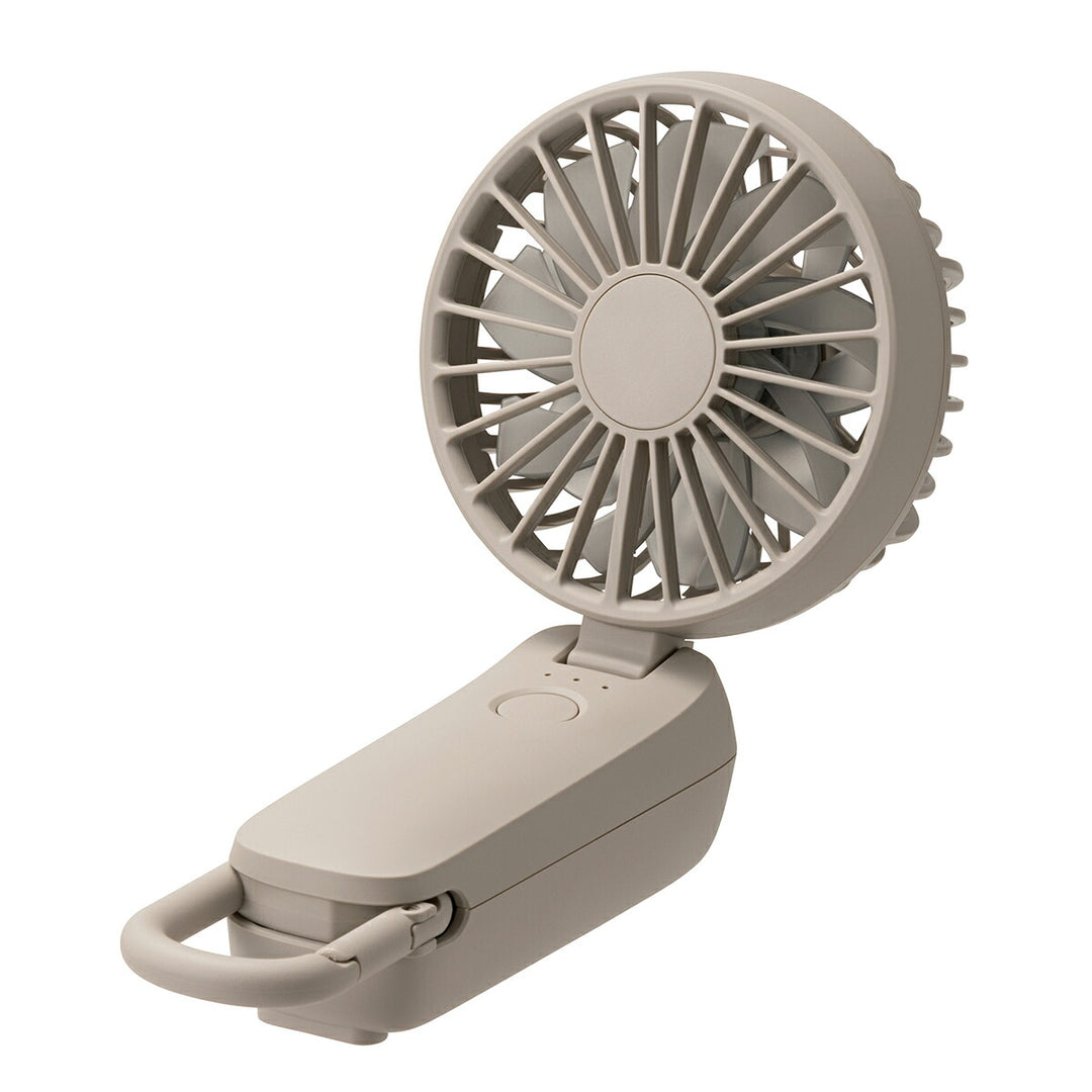 リズム ハンディファン 扇風機 大風量 3way カラビナ付き グレーベージュ 静音 卓上 小型 Silky Wind Mobile 4 9ZF042RH38