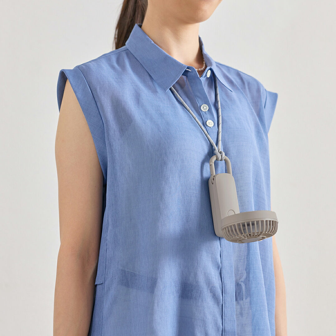 リズム ハンディファン 扇風機 大風量 3way カラビナ付き グレーベージュ 静音 卓上 小型 Silky Wind Mobile 4 9ZF042RH38