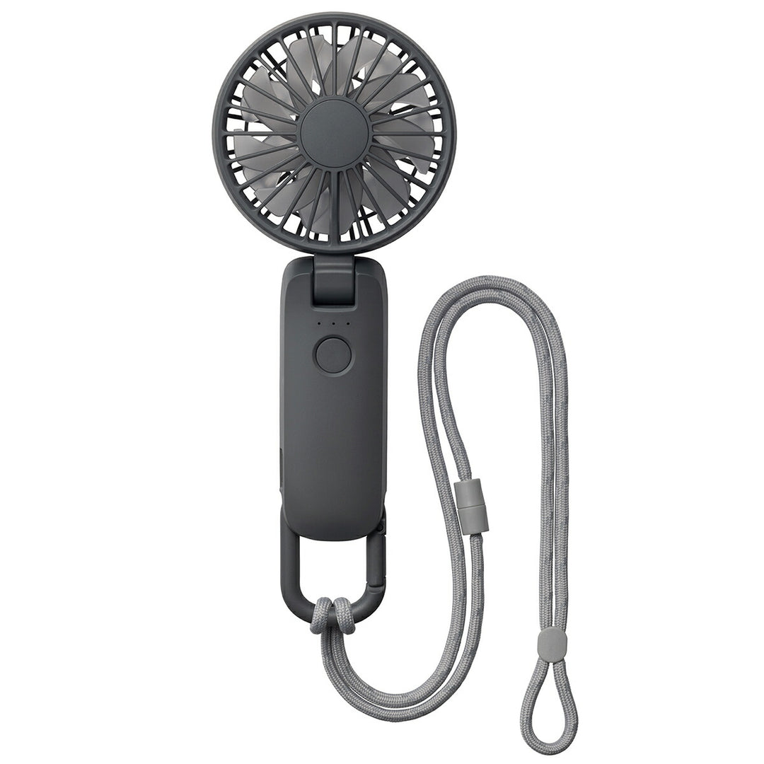 リズム ハンディファン 扇風機 大風量 3way カラビナ付き ダークグレー 静音 卓上 小型 Silky Wind Mobile 4 9ZF042RH82