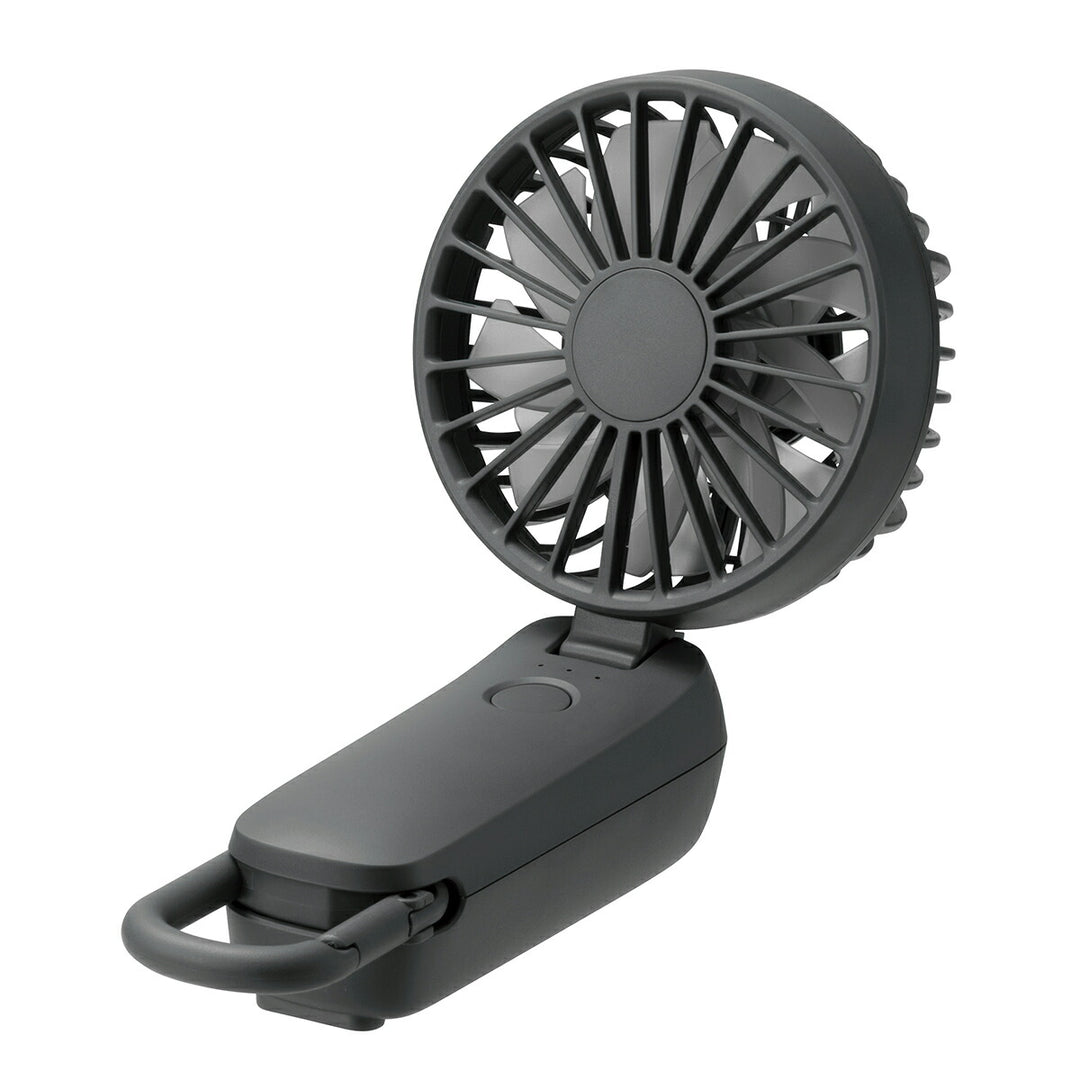 リズム ハンディファン 扇風機 大風量 3way カラビナ付き ダークグレー 静音 卓上 小型 Silky Wind Mobile 4 9ZF042RH82