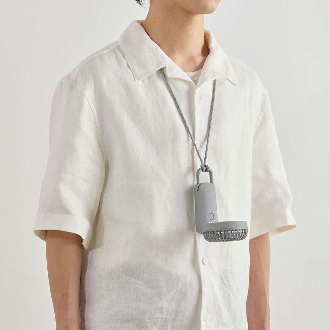 リズム ハンディファン 扇風機 大風量 3way カラビナ付き ミディアムグレー 静音 卓上 小型 Silky Wind Mobile 4 9ZF042RH84