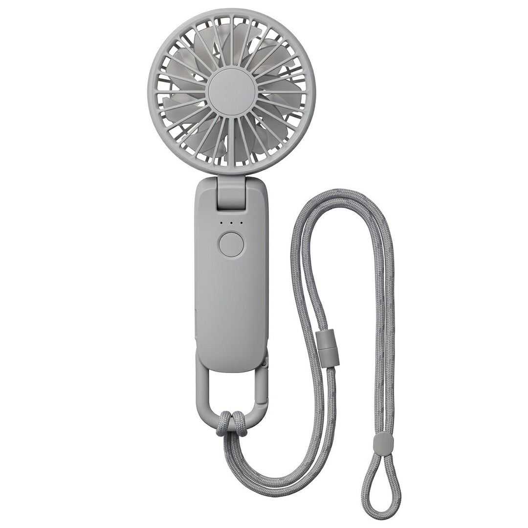 リズム ハンディファン 扇風機 大風量 3way カラビナ付き ミディアムグレー 静音 卓上 小型 Silky Wind Mobile 4 9ZF042RH84