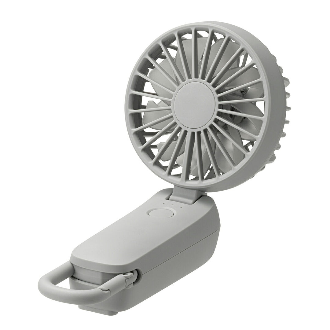 リズム ハンディファン 扇風機 大風量 3way カラビナ付き ミディアムグレー 静音 卓上 小型 Silky Wind Mobile 4 9ZF042RH84