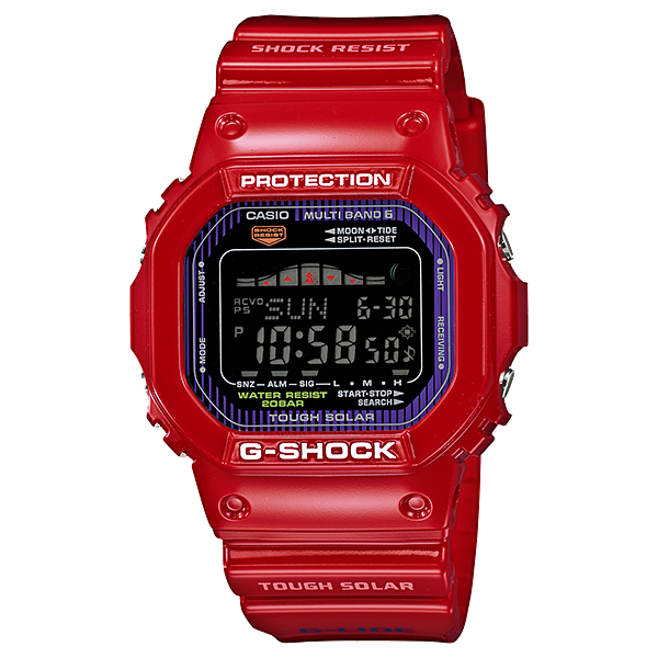 G-SHOCK G-LIDE GWX-5600C-4JF メンズ 電波ソーラー デジタル タイドグラフ ムーンデータ スクエア レッド 反転液晶 国内正規品