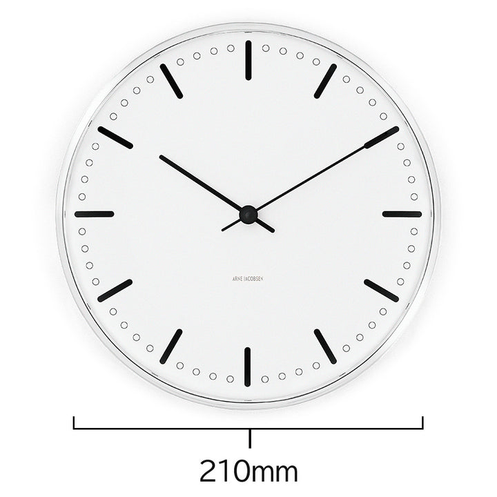 アルネヤコブセン シティホール 210mm 掛時計 ウォールクロック AJ43631 インテリア
