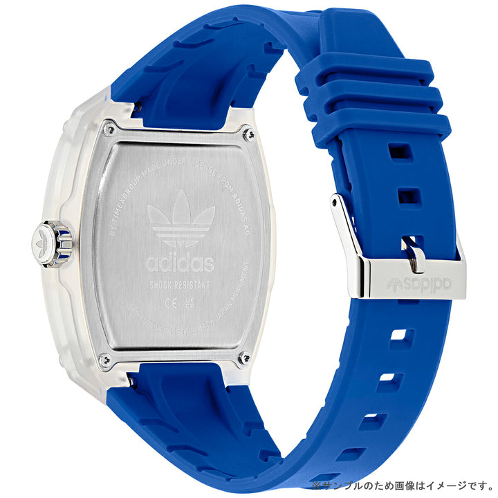 アディダス ストリート シティテック ファイブ クリスタル ホワイト×ブルー AOFH26529 メンズ レディース クオーツ 電池式 トノー 樹脂バンド