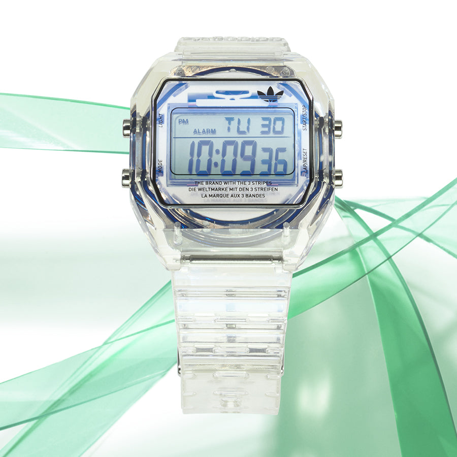 アディダス ストリート デジタルツー クリスタル AOST24061 メンズ レディース 腕時計 電池式 デジタル スケルトン 偏光 樹脂ベルト