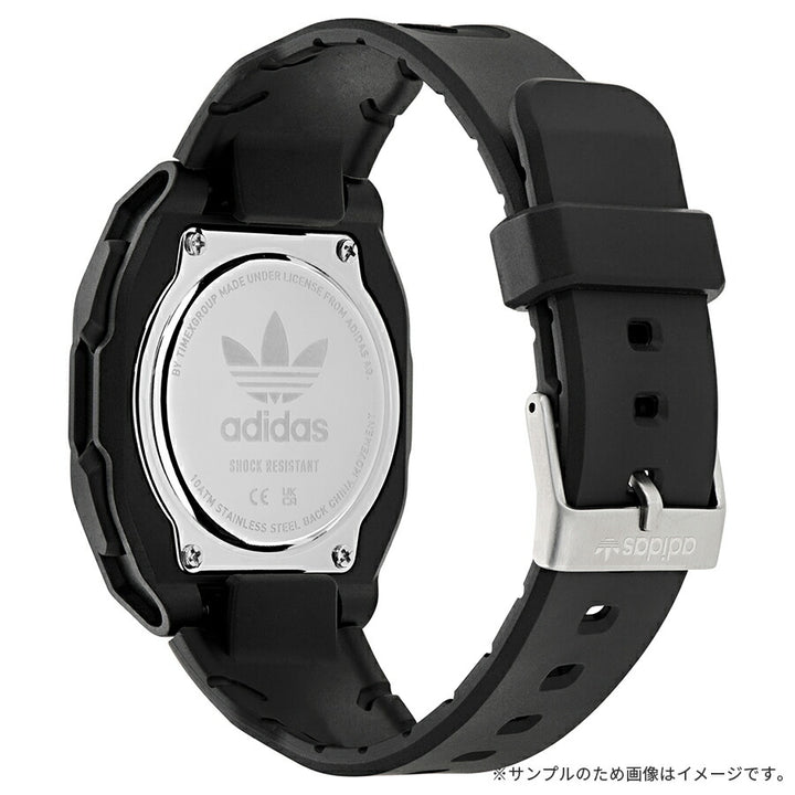 アディダス シティ テック フォー AOST25029 メンズ レディース 電池式 クオーツ デジタル 樹脂ベルト ブラック 反転液晶