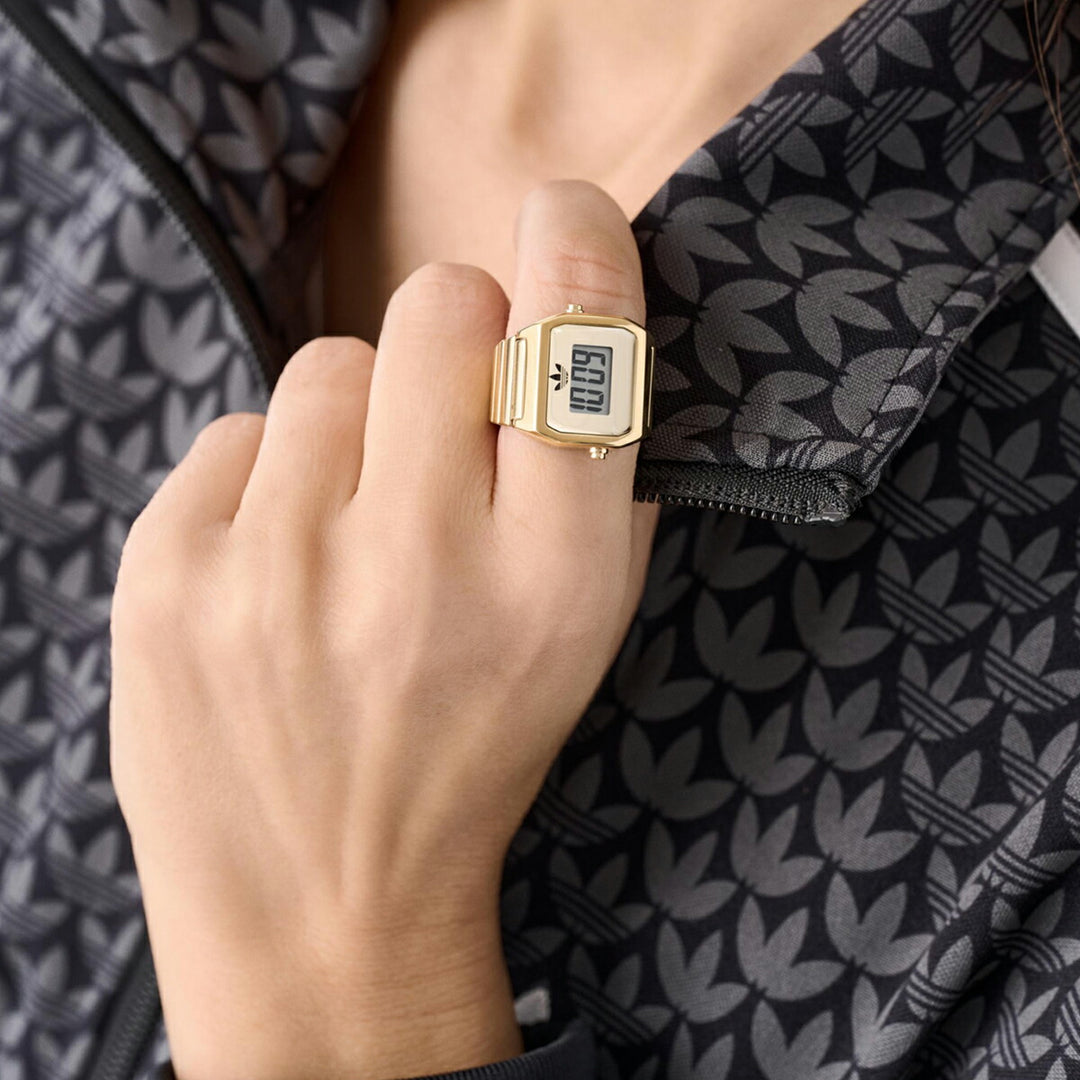 アディダス ストリート デジタル ツー リングウォッチ ゴールド AOST26036 メンズ レディース クオーツ 電池式 スクエア