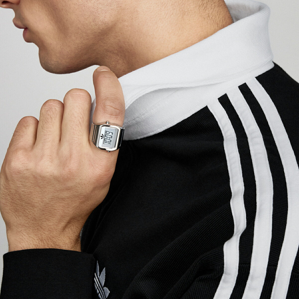 ADIDAS リングウォッチ シルバー 4月17日発売》アディダス ストリート デジタル ツー リングウォッチ