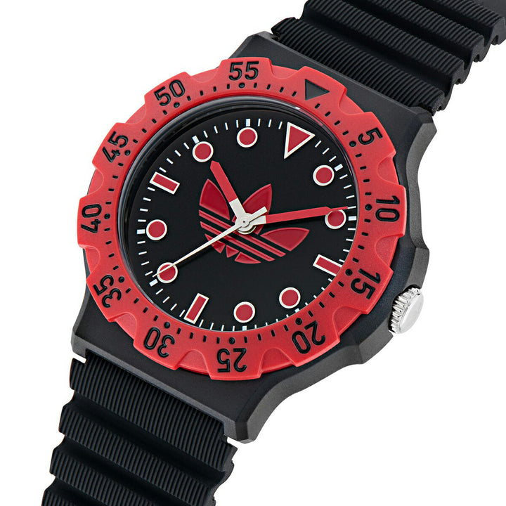 アディダス ストリート ディスカバラー ツー レッド×ブラック AOSY25514 メンズ クオーツ 電池式 樹脂バンド