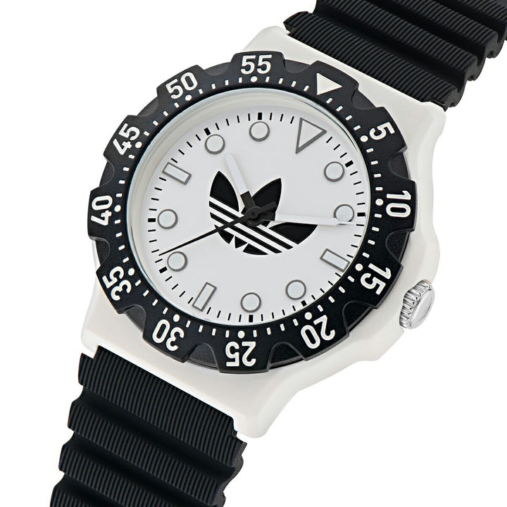 アディダス ストリート ディスカバラー ツー ホワイト×ブラック AOSY25516 メンズ クオーツ 電池式 樹脂バンド