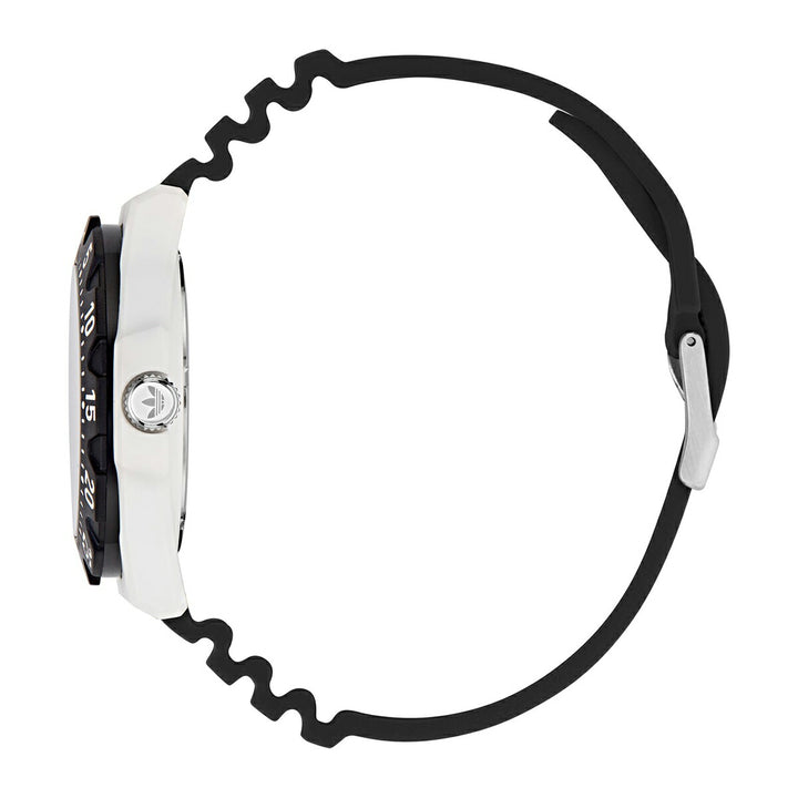 アディダス ストリート ディスカバラー ツー ホワイト×ブラック AOSY25516 メンズ クオーツ 電池式 樹脂バンド