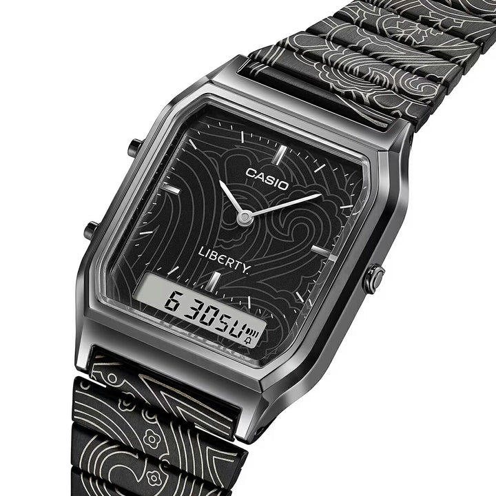 カシオ クラシック リバティ コラボレーションモデル AQ-230EBLT-1AJR メンズ レディース 電池式 アナデジ ブラック