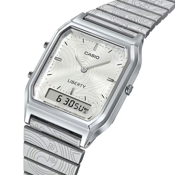 カシオ クラシック リバティ コラボレーションモデル AQ-230ELT-7AJR メンズ レディース 電池式 アナデジ シルバー