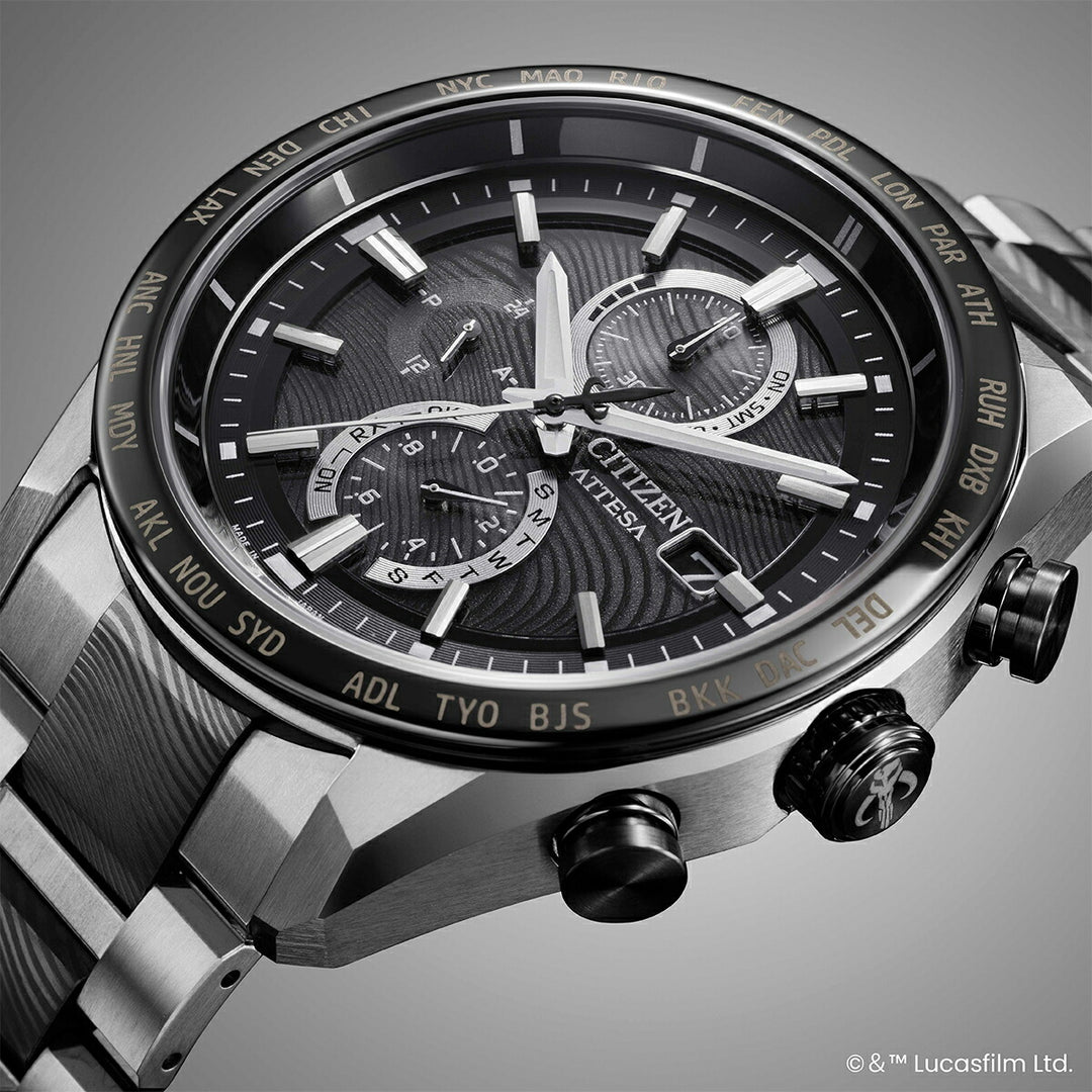 シチズン アテッサ ACT Line スター・ウォーズ 『マンダロリアン』 限定モデル AT8385-55E メンズ 腕時計 ソーラー 電波 クロノグラフ