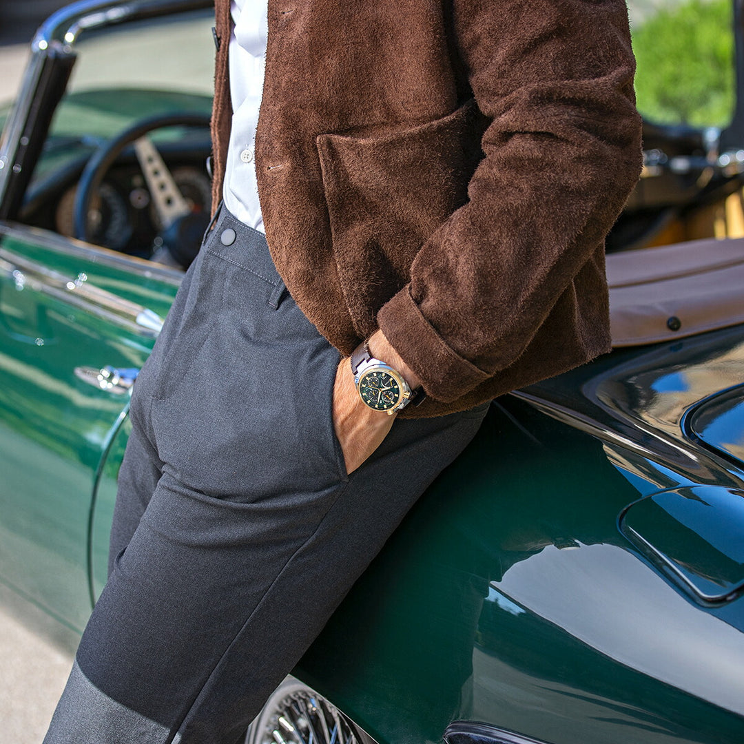 シチズン プロマスター ランドシリーズ Eco-Drive 50周年限定モデル ツノクロノ AV0104-06W メンズ ソーラー グリーンダイヤル ブラウン 革ベルト