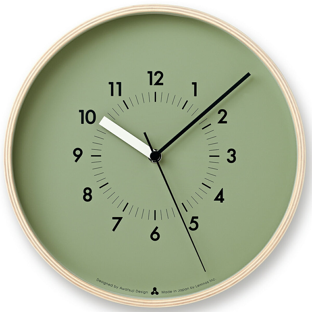 タカタレムノス 掛け時計 カーサ ソソ クオーツ 電池式 グリーン スイープセコンド AWATSUJI design AWA13-06GN