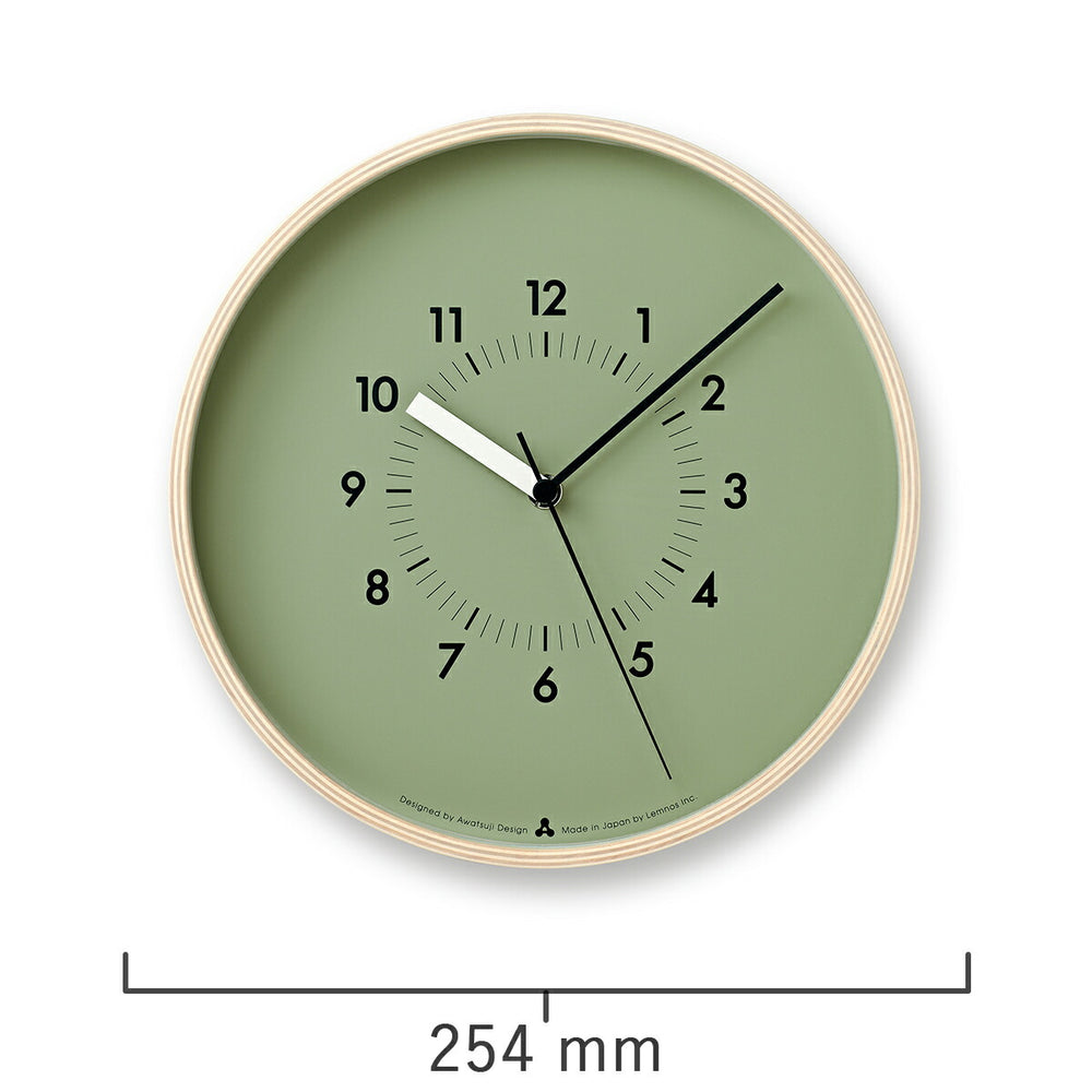 タカタレムノス 掛け時計 カーサ ソソ クオーツ 電池式 グリーン スイープセコンド AWATSUJI design AWA13-06GN