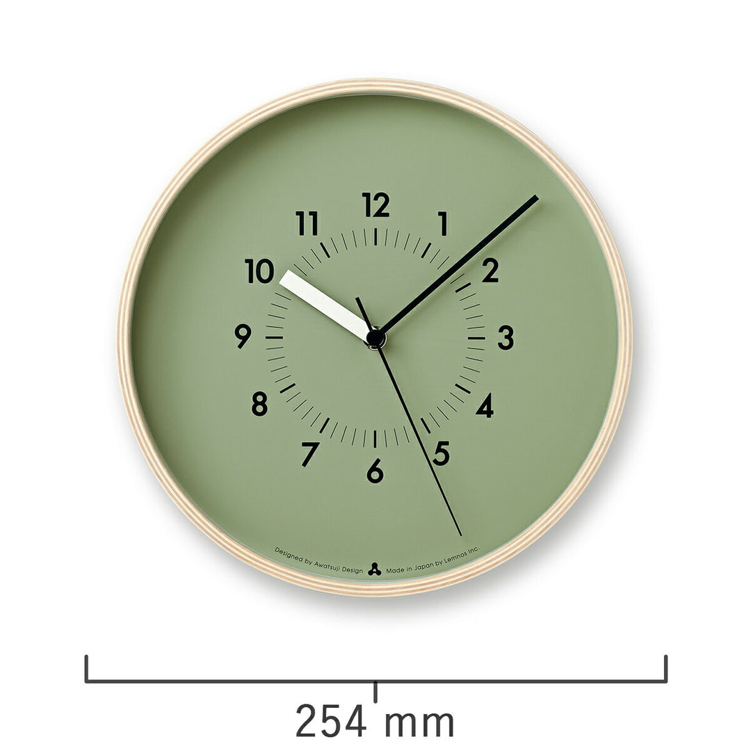 タカタレムノス 掛け時計 カーサ ソソ クオーツ 電池式 グリーン スイープセコンド AWATSUJI design AWA13-06GN