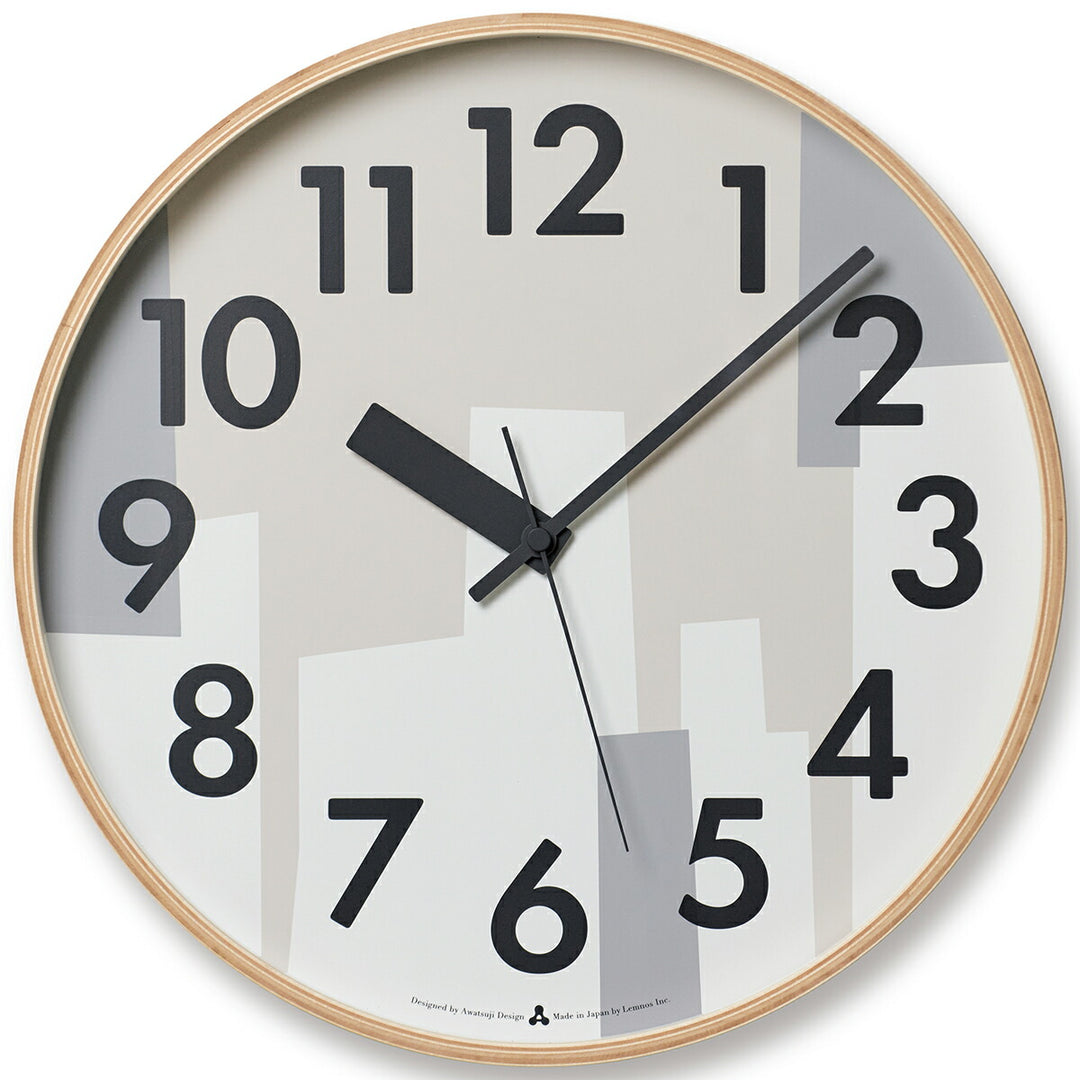 タカタレムノス 掛け時計 デザインオブジェクト カスミ クオーツ 電池式 ベージュ スイープセコンド AWATSUJI design AWA19-11BG
