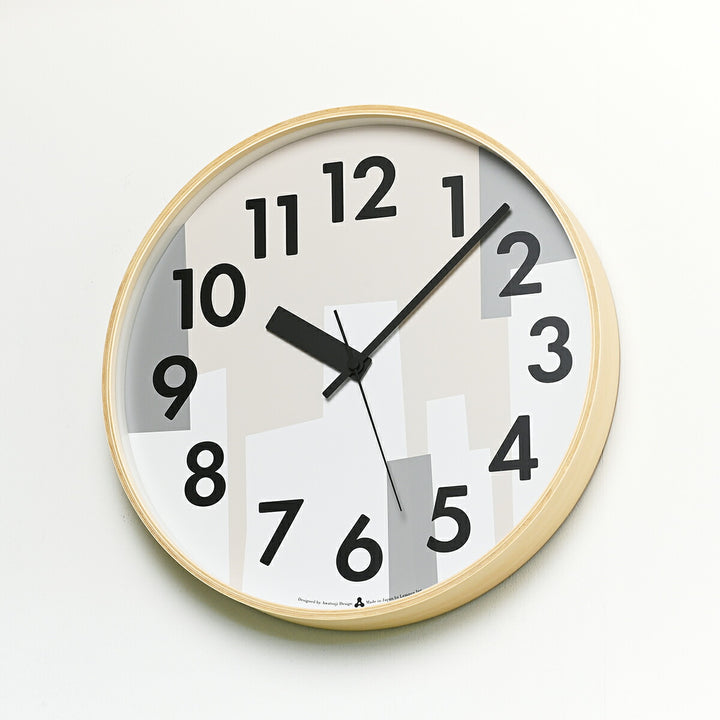 タカタレムノス 掛け時計 デザインオブジェクト カスミ クオーツ 電池式 ベージュ スイープセコンド AWATSUJI design AWA19-11BG