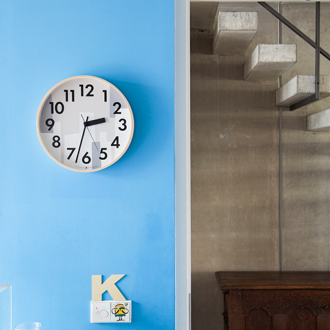 タカタレムノス 掛け時計 デザインオブジェクト カスミ クオーツ 電池式 ベージュ スイープセコンド AWATSUJI design AWA19-11BG