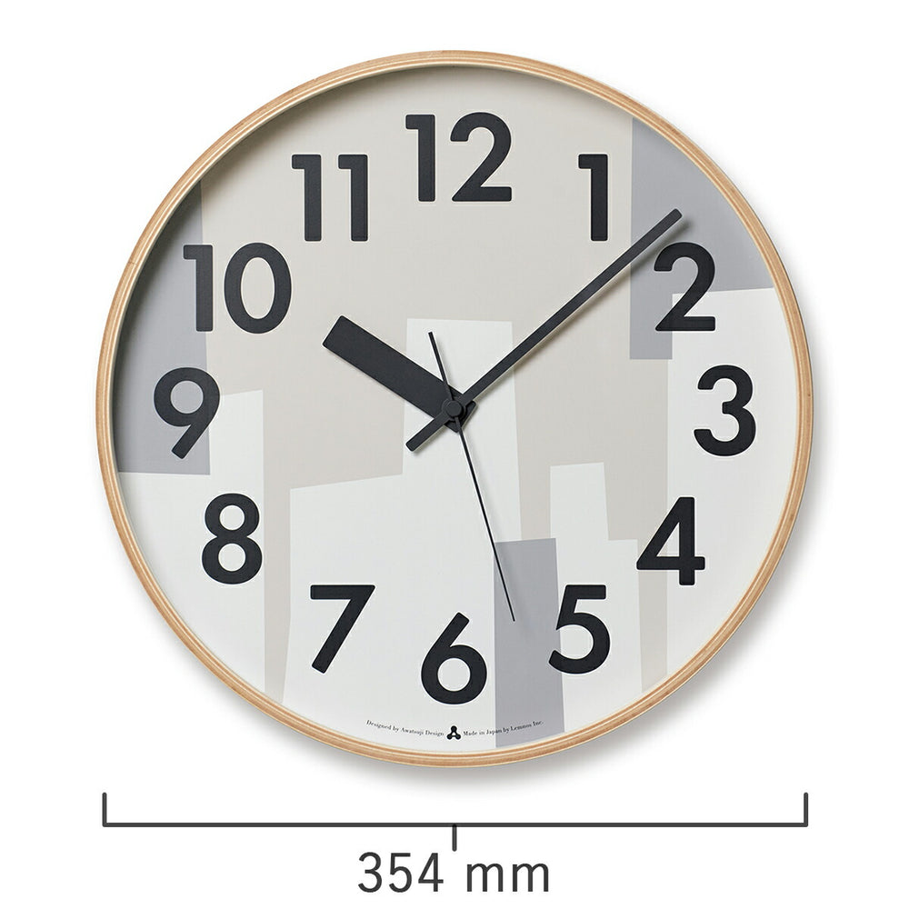 タカタレムノス 掛け時計 デザインオブジェクト カスミ クオーツ 電池式 ベージュ スイープセコンド AWATSUJI design AWA19-11BG