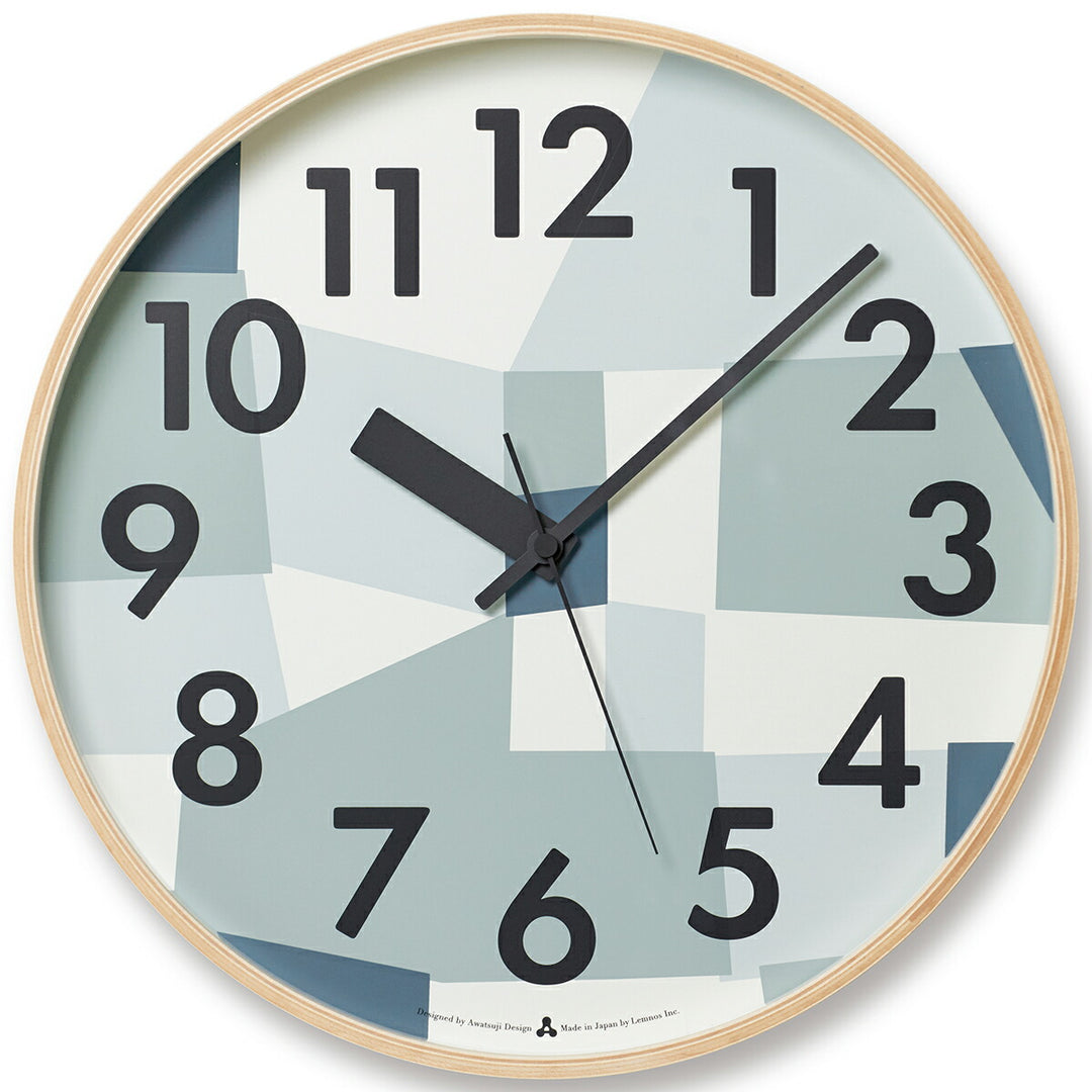 タカタレムノス 掛け時計 デザインオブジェクト カスミ クオーツ 電池式 ブルー スイープセコンド AWATSUJI design AWA19-11BL