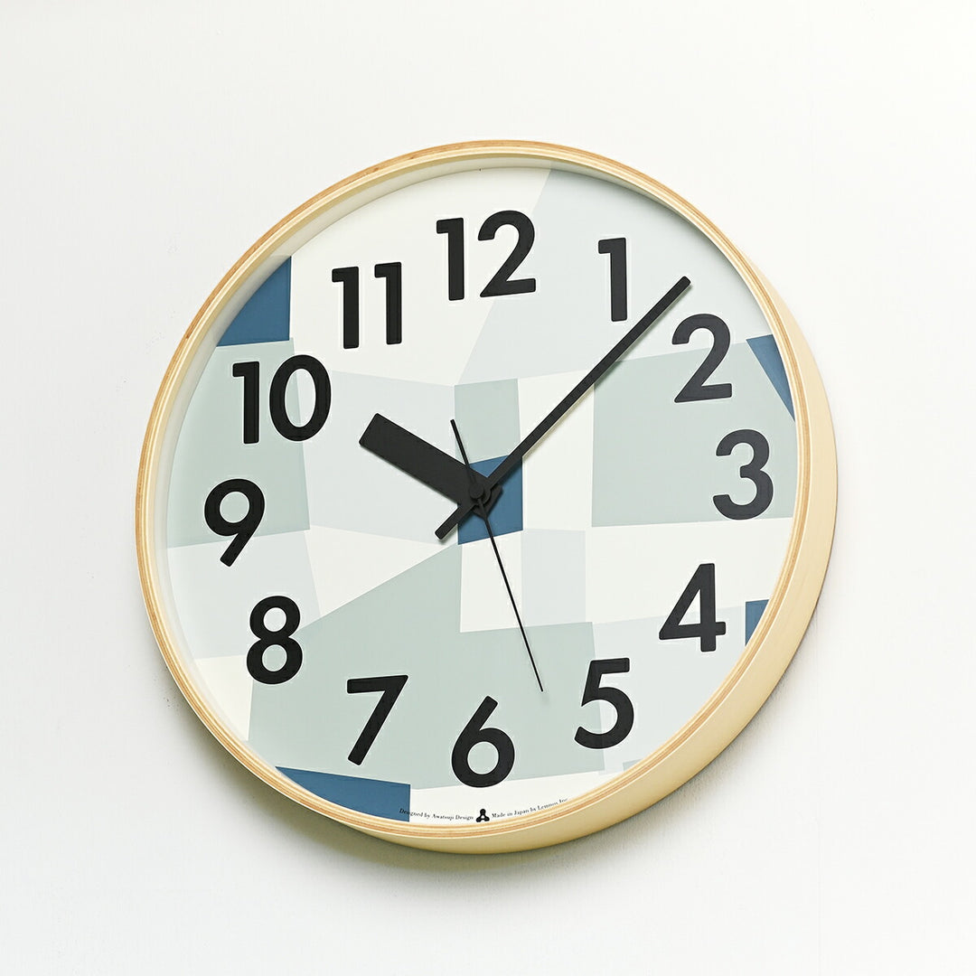 タカタレムノス 掛け時計 デザインオブジェクト カスミ クオーツ 電池式 ブルー スイープセコンド AWATSUJI design AWA19-11BL