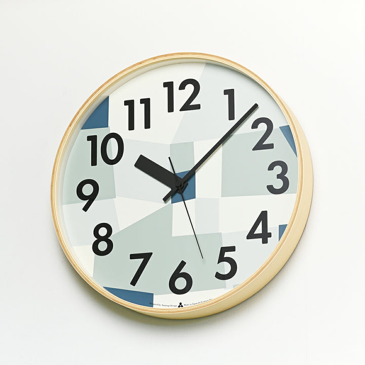 タカタレムノス 掛け時計 デザインオブジェクト カスミ クオーツ 電池式 ブルー スイープセコンド AWATSUJI design AWA19-11BL