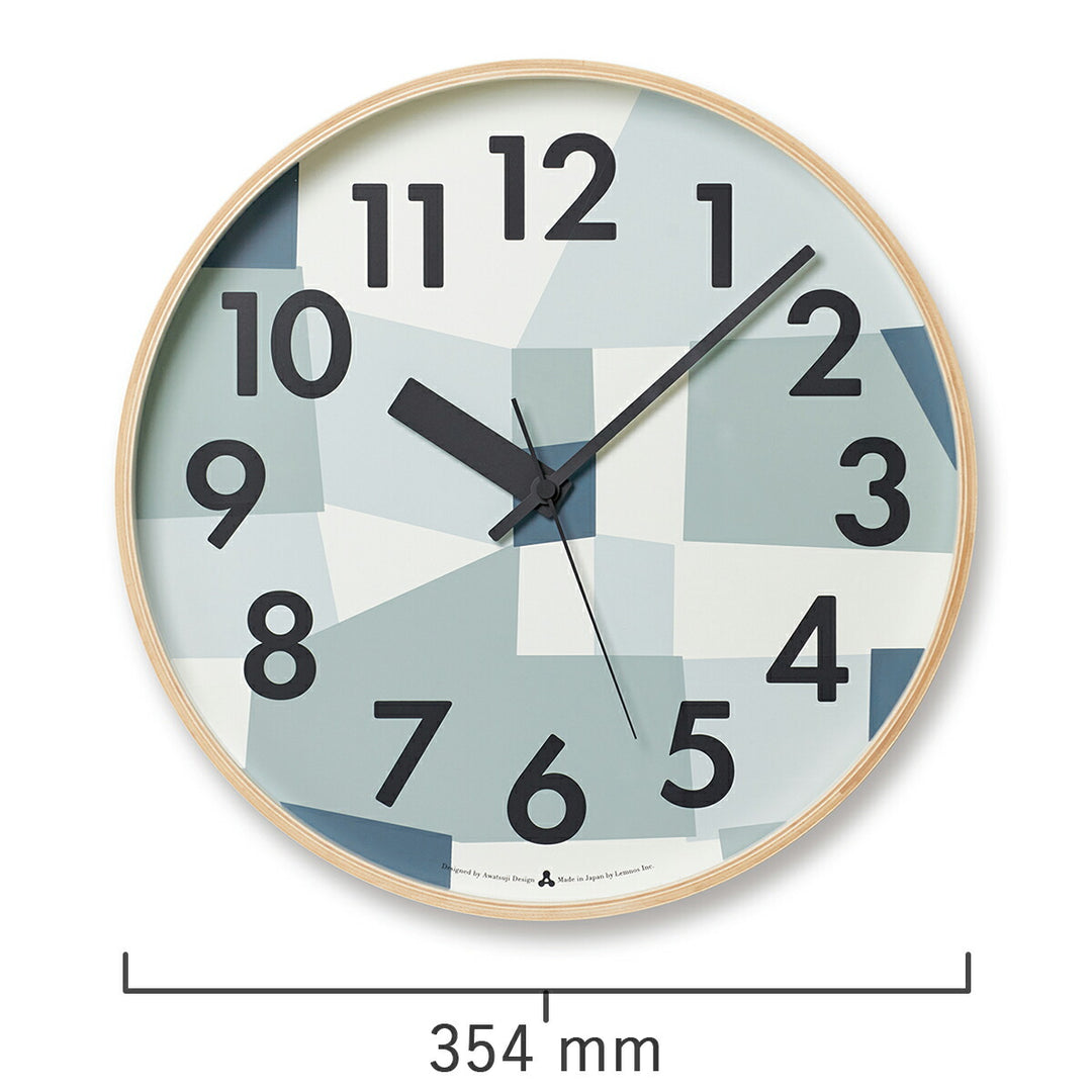 タカタレムノス 掛け時計 デザインオブジェクト カスミ クオーツ 電池式 ブルー スイープセコンド AWATSUJI design AWA19-11BL