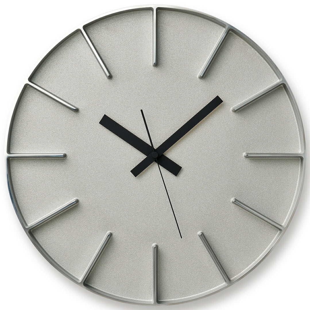 タカタレムノス 掛け時計 デザインオブジェクト エッジクロック アルミニウム 350mm クオーツ 電池式 シルバー スイープセコンド AZUMI AZ-0115AL