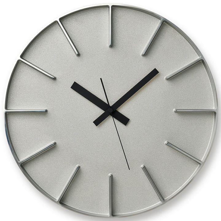 タカタレムノス 掛け時計 デザインオブジェクト エッジクロック アルミニウム 350mm クオーツ 電池式 シルバー スイープセコンド AZUMI AZ-0115AL