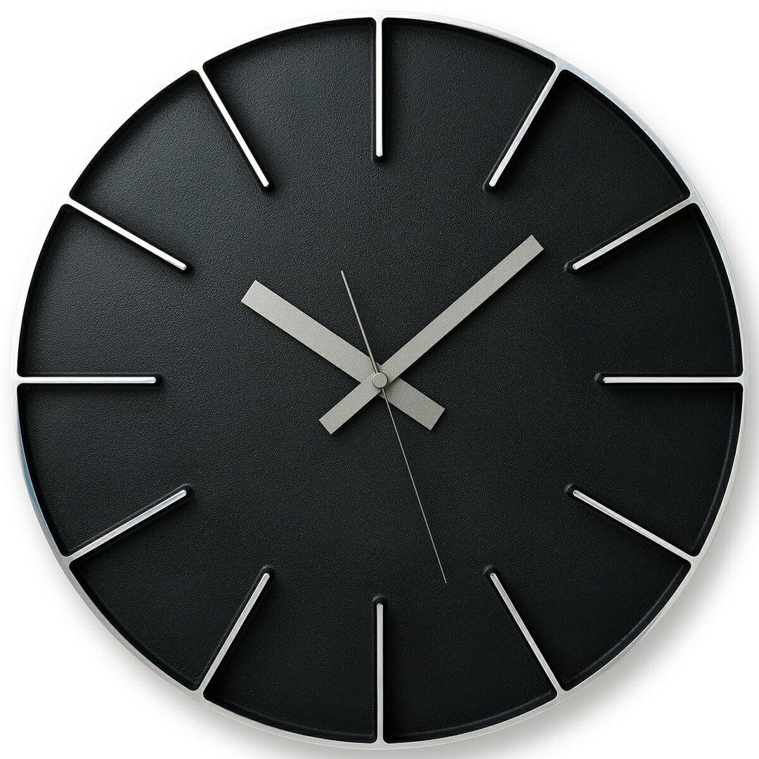 タカタレムノス 掛け時計 デザインオブジェクト エッジクロック アルミニウム 350mm クオーツ 電池式 ブラック スイープセコンド AZUMI AZ-0115BK