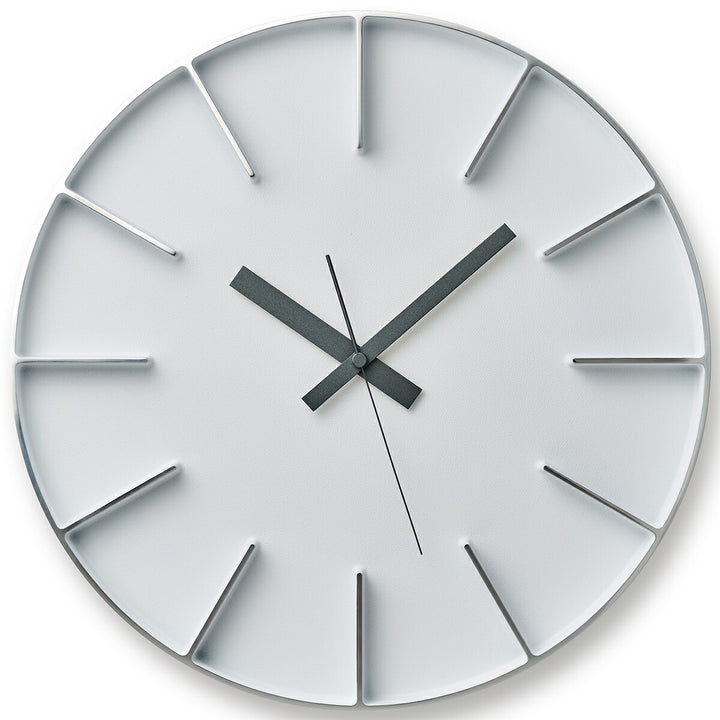 タカタレムノス 掛け時計 デザインオブジェクト エッジクロック アルミニウム 350mm クオーツ 電池式 ホワイト スイープセコンド AZUMI AZ-0115WH