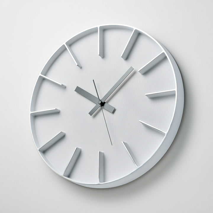 タカタレムノス 掛け時計 デザインオブジェクト エッジクロック アルミニウム 350mm クオーツ 電池式 ホワイト スイープセコンド AZUMI AZ-0115WH
